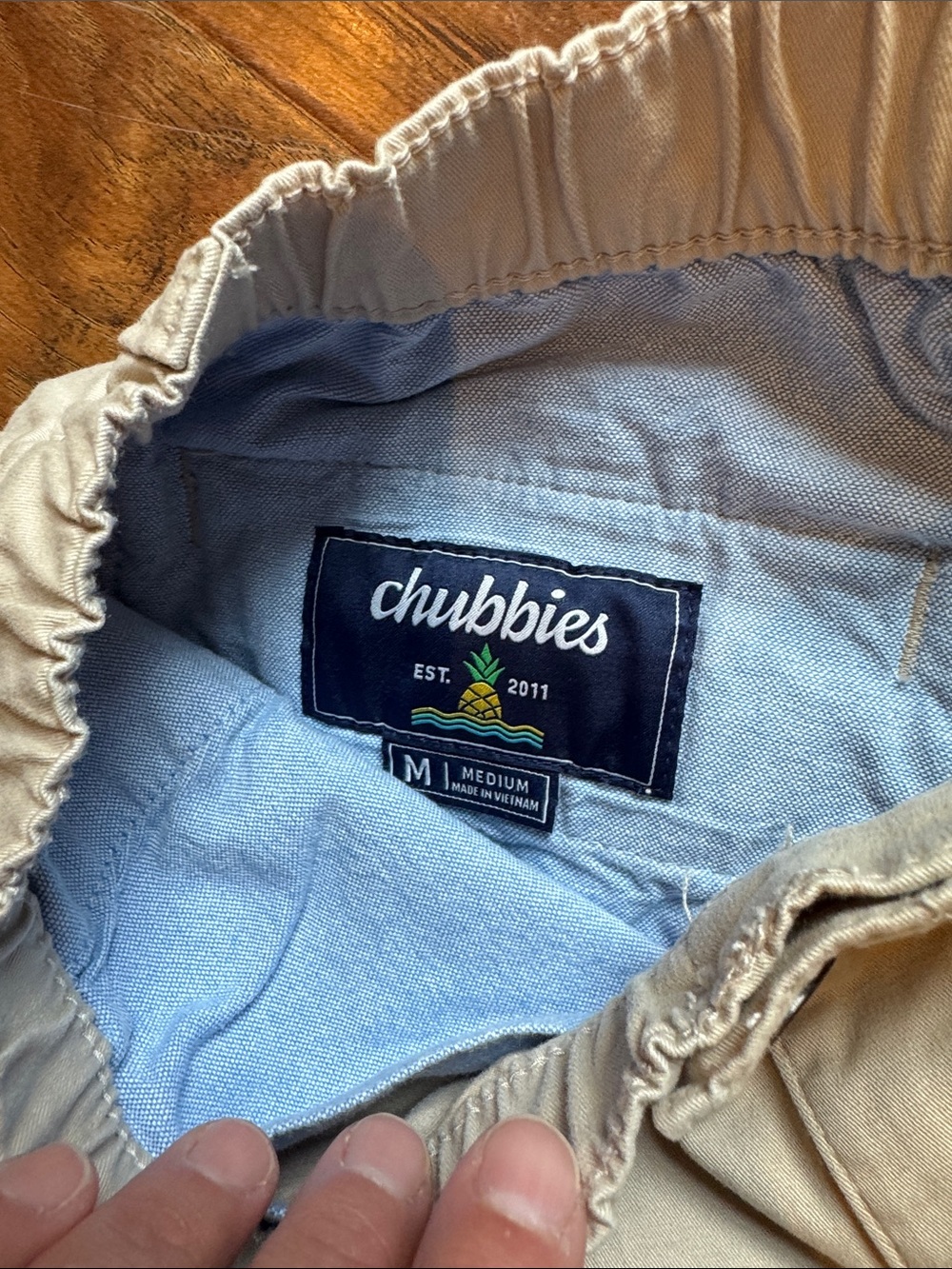 chubbies Beige Men's Casual Cotton Shorts - Picture 3 of 3